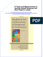 Download textbook Handbook Of Tests And Measurement In Education And The Social Sciences 3Rd Edition Paula E Lester ebook all chapter pdf 