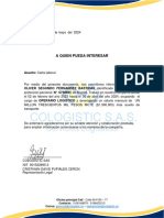 Carta Laboral Oliver Fernandez