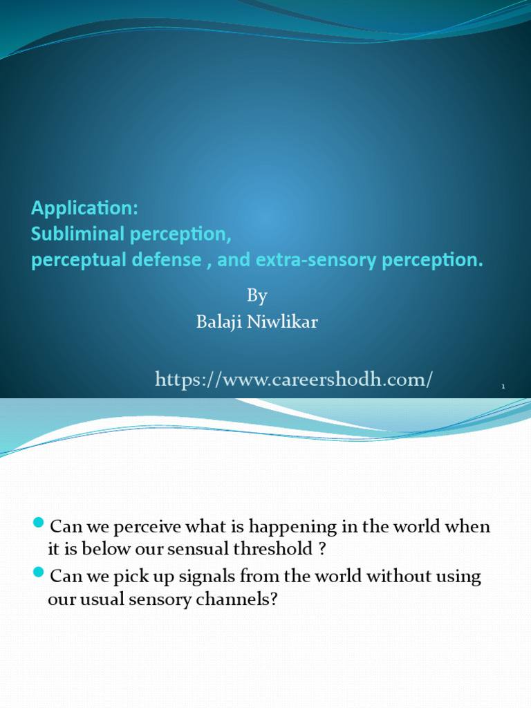 Application | PDF | Perception | Extrasensory Perception