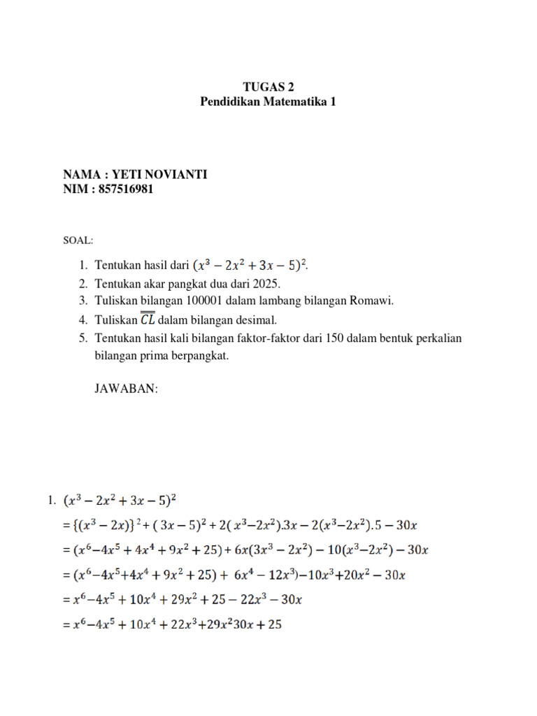 Tugas 2 Matematika | PDF