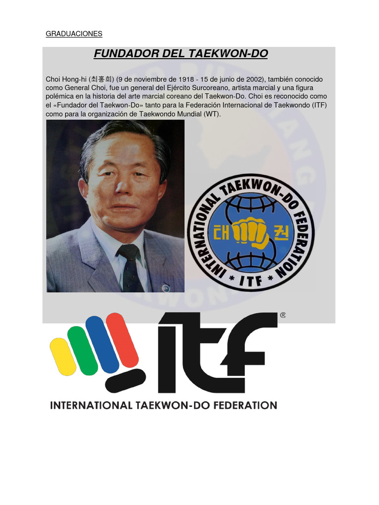 Fundador del taekwon do pdf taekwondo k rate