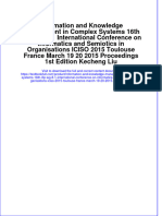 Download textbook Information And Knowledge Management In Complex Systems 16Th Ifip Wg 8 1 International Conference On Informatics And Semiotics In Organisations Iciso 2015 Toulouse France March 19 20 2015 Proceedings ebook all chapter pdf 