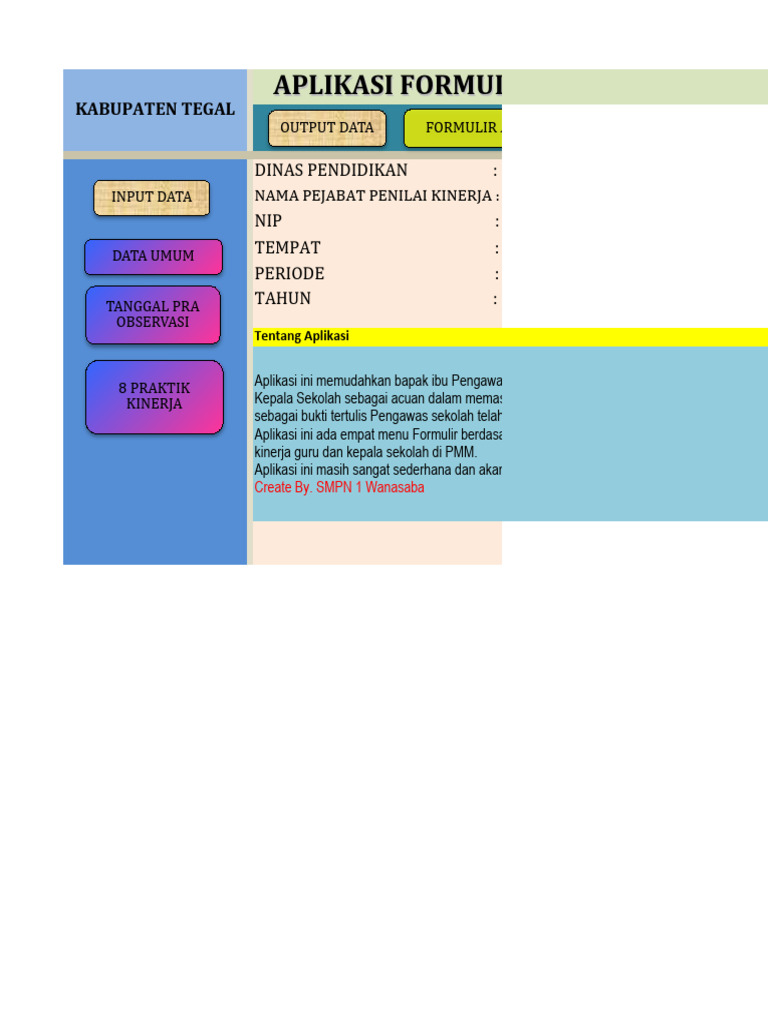 Aplikasi Formulir Observasi Kinerja Kepala Sekolah Rev 1 1 Pdf