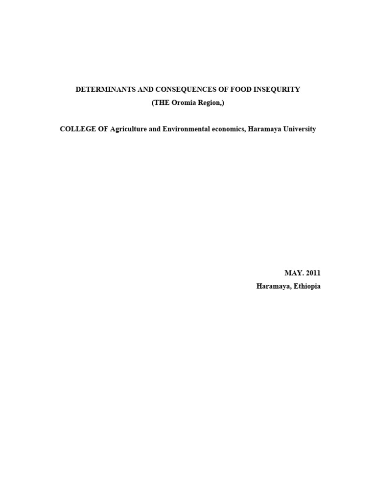 Determinants and Consequences of Food Insequrity | PDF | Food Security ...