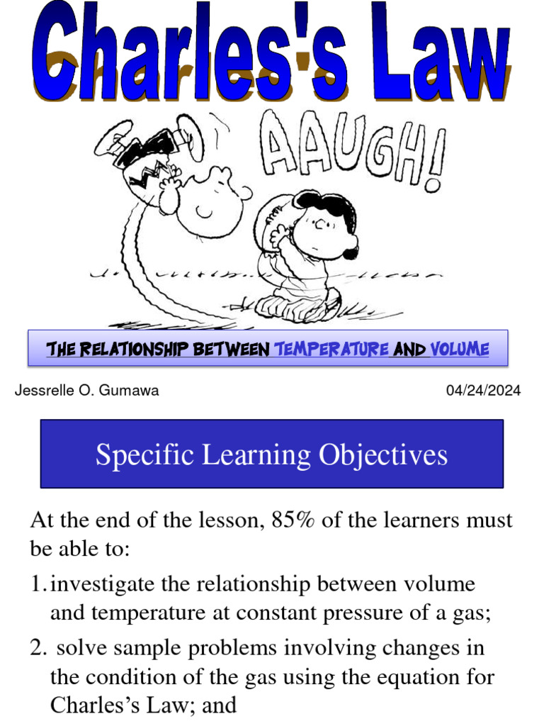 Charless Law Final Pdf Gases Temperature