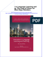 Textbook Innovation in Language Learning and Teaching The Case of China 1St Edition Hayo Reinders Ebook All Chapter PDF