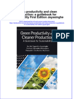 PDF Green Productivity and Clean Production A Guidfor Sustainability First Edition Jayasinghe Ebook Full Chapter