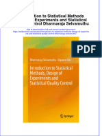Download textbook Introduction To Statistical Methods Design Of Experiments And Statistical Quality Control Dharmaraja Selvamuthu ebook all chapter pdf 