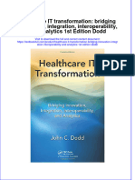 Textbook Healthcare It Transformation Bridging Innovation Integration Interoperability and Analytics 1St Edition Dodd Ebook All Chapter PDF