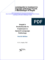 Textbook Hegde S Pocketguide To Treatment in Speech Language Pathology Fourth Edition Mahabalagiri N Hegde Ebook All Chapter PDF