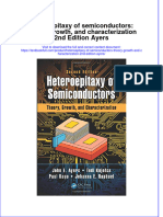 Download textbook Heteroepitaxy Of Semiconductors Theory Growth And Characterization 2Nd Edition Ayers ebook all chapter pdf 