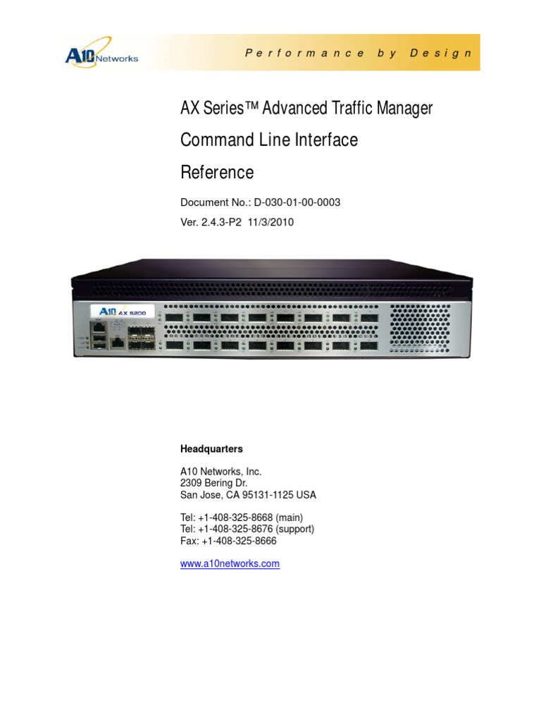 AX CLI Ref v2 4 3-20101103 | PDF | Command Line Interface | Ip Address
