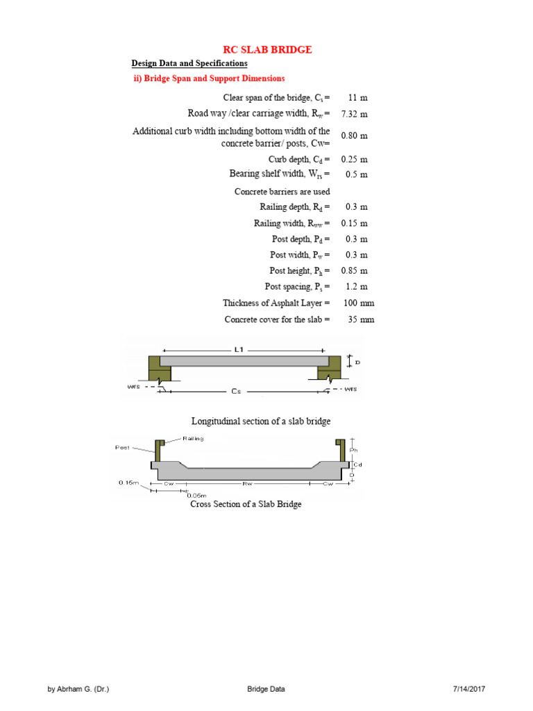 RC Slab Bridge Design Specifications | PDF | Bridge | Applied And ...