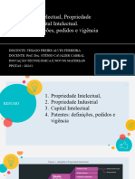 Propriedade Intelectual, Propriedade Industrial e Capital Intelectual. Patentes_ definições, pedidos e vigência