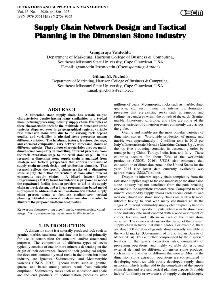 Dimension Stone Supply Chain Strategies | PDF | Supply Chain | Rock ...