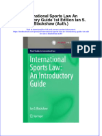 Download textbook International Sports Law An Introductory Guide 1St Edition Ian S Blackshaw Auth ebook all chapter pdf 