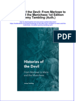Textbook Histories of The Devil From Marlowe To Mann and The Manichees 1St Edition Jeremy Tambling Auth Ebook All Chapter PDF
