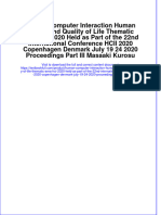 Download full chapter Human Computer Interaction Human Values And Quality Of Life Thematic Area Hci 2020 Held As Part Of The 22Nd International Conference Hcii 2020 Copenhagen Denmark July 19 24 2020 Proceedings Part Iii M pdf docx