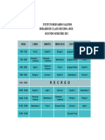 Horario 10a Segundo Semestre 2022