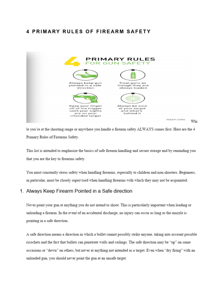 Four Primary Rules of Firearm Safety | PDF | Semi Automatic Firearm ...