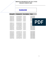 Karachi: Group ID Student ID Viva Station Date