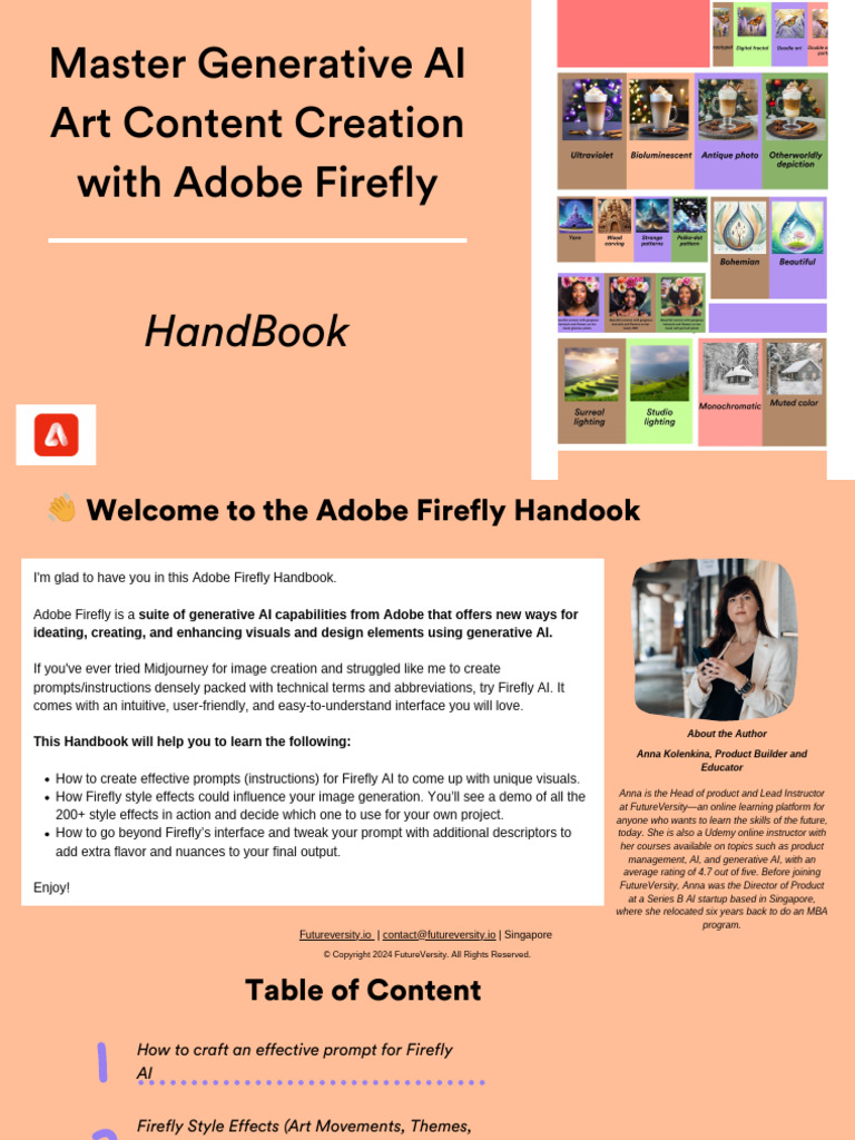 Generative AI Art Content Creation With Adobe Firefly Handbook | PDF ...