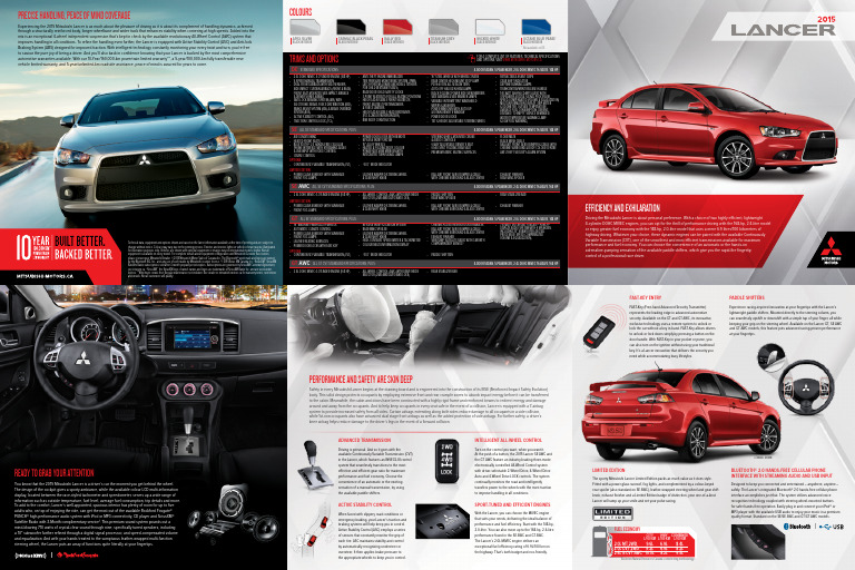 2015 Mitsubishi Lancer Brochure | PDF | Vehicle Technology | Car