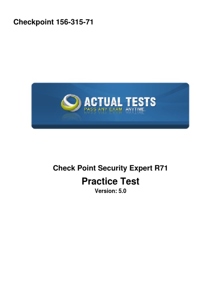 Practice Test: Checkpoint 156-315-71 | PDF | Firewall (Computing ...