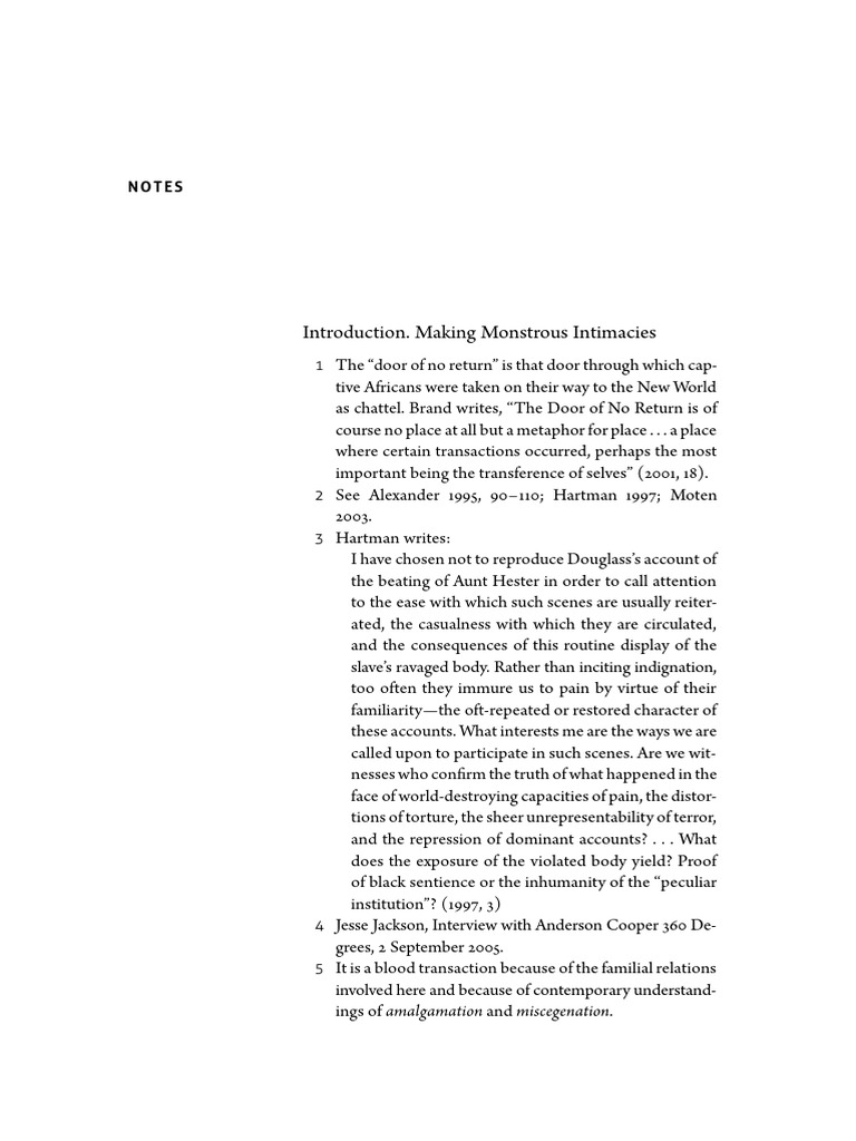 Christina sharpe notes making monstrous intimacies surviving slavery