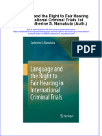Textbook Language and The Right To Fair Hearing in International Criminal Trials 1St Edition Catherine S Namakula Auth Ebook All Chapter PDF