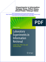 Textbook Laboratory Experiments in Information Retrieval Sample Sizes Effect Sizes and Statistical Power Tetsuya Sakai Ebook All Chapter PDF