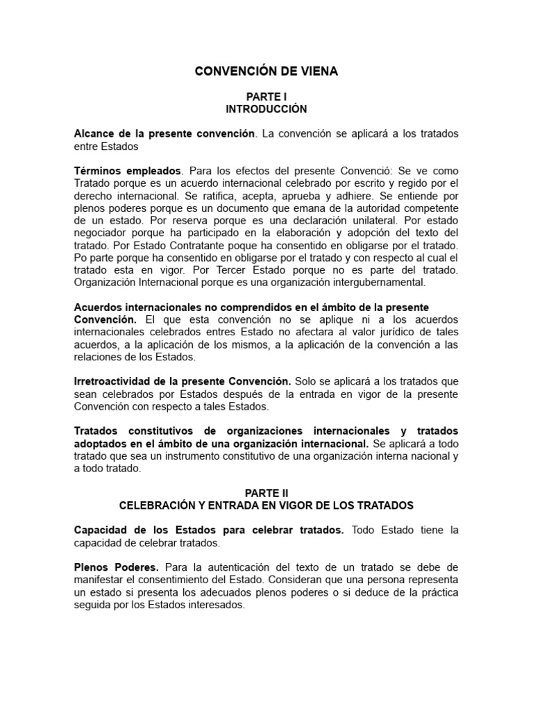 Analisis CONVENCIÓN DE VIENA PDF Tratado Gobierno