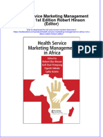 PDF Health Service Marketing Management in Africa 1St Edition Robert Hinson Editor Ebook Full Chapter