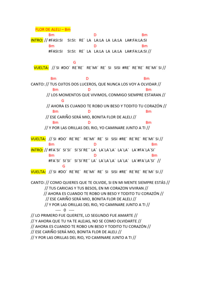Letra y acordes de 