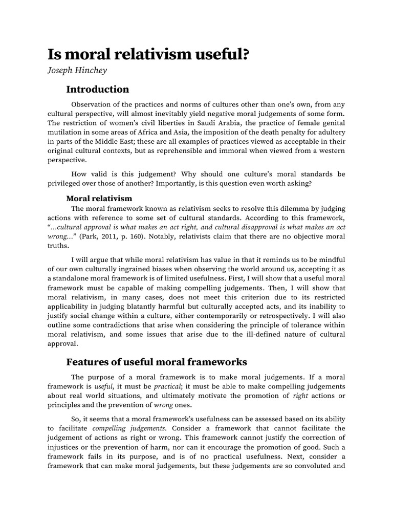 Is Moral Relativism Useful? | PDF | Relativism | Morality