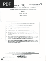 CAPE Physics Unit 1 Paper 2 2025 | PDF | Collision | Momentum