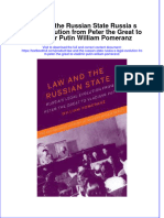 Textbook Law and The Russian State Russia S Legal Evolution From Peter The Great To Vladimir Putin William Pomeranz Ebook All Chapter PDF
