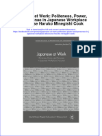 Download textbook Japanese At Work Politeness Power And Personae In Japanese Workplace Discourse Haruko Minegishi Cook ebook all chapter pdf 