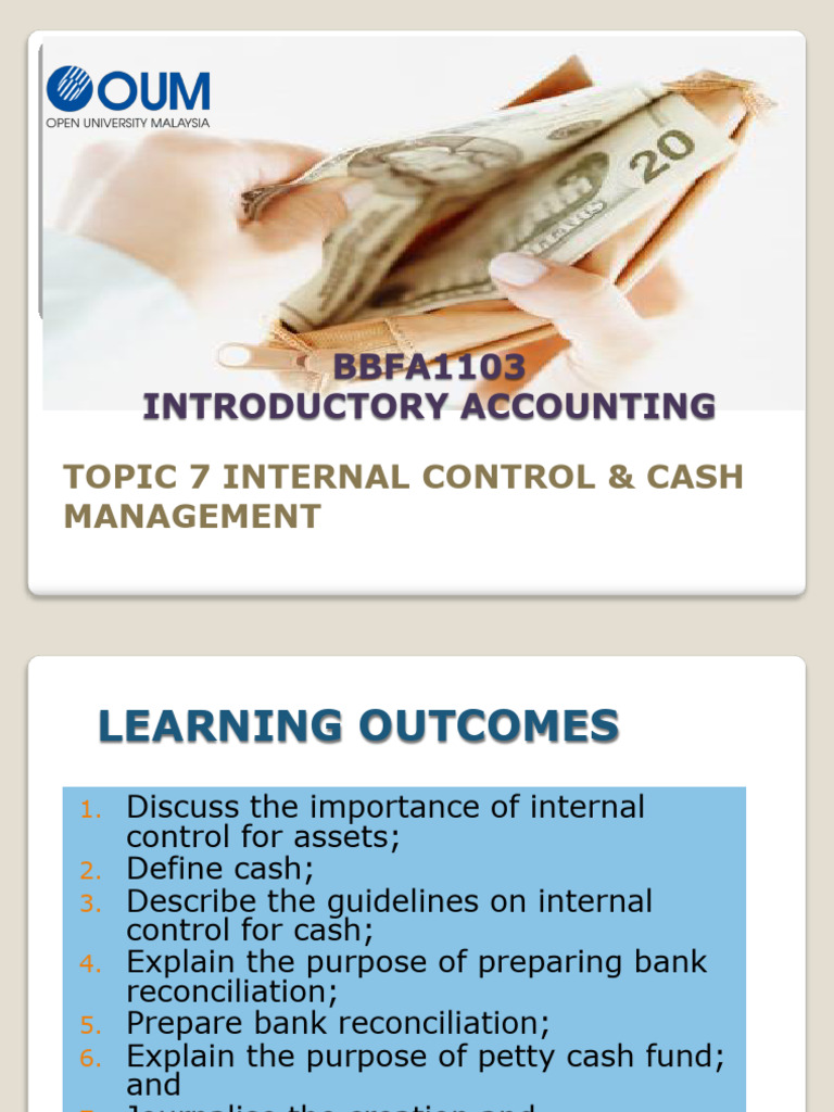 BBFA1103 Topic 7 Internal Control and Cash Management - Note | PDF ...