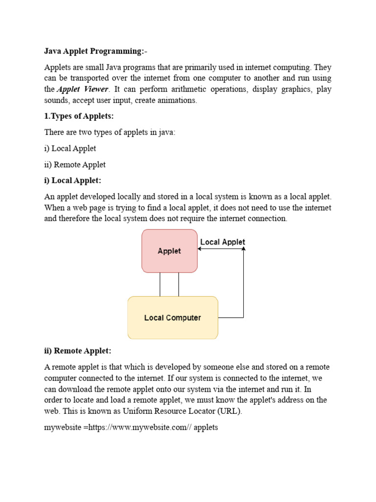 Java Notes Unit V | PDF | Html Element | Internet