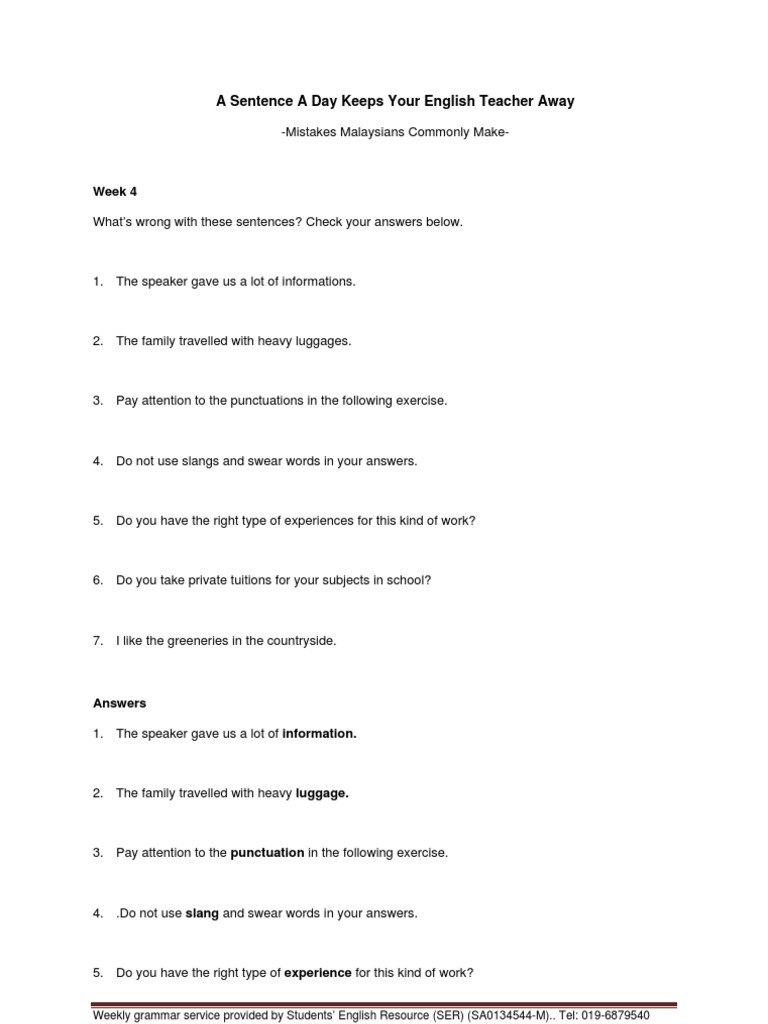 Common English Mistakes in Malaysia | PDF | Career & Growth | Language ...
