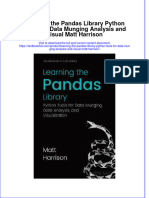 Textbook Learning The Pandas Library Python Tools For Data Munging Analysis and Visual Matt Harrison Ebook All Chapter PDF