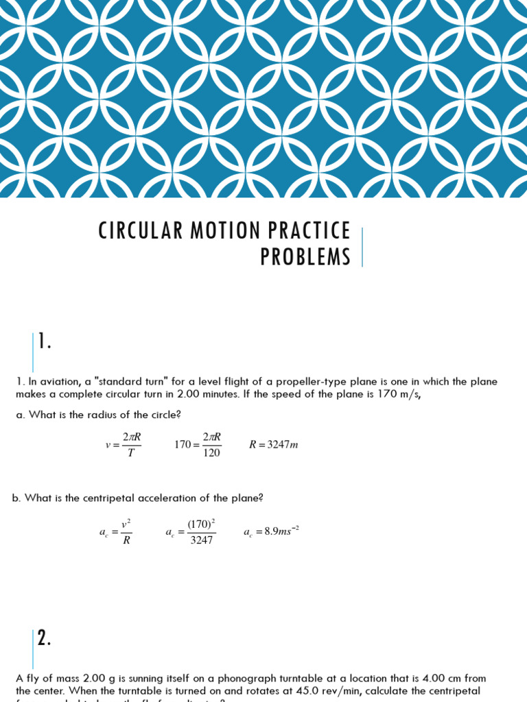 Solutions To Circular Motion Practice Problems | PDF | Force | Mechanics
