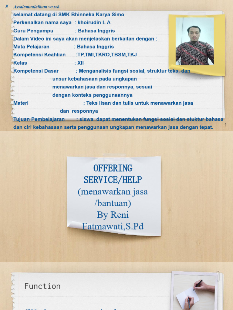 Offering Services: English Lesson | PDF