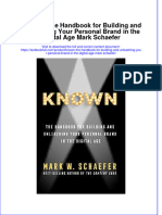 PDF Known The Handbook For Building and Unleashing Your Personal Brand in The Digital Age Mark Schaefer Ebook Full Chapter