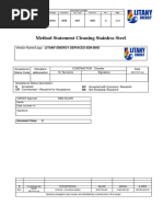 MSM CVY CON MST 0005 Rev.a Method Statement Cleaning Stainless Steel