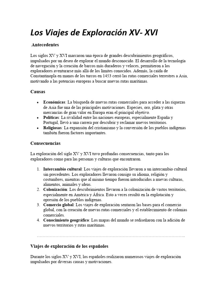 Los Viajes de Exploración XV | PDF | Colonización europea de las ...