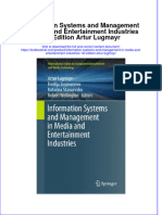 Download textbook Information Systems And Management In Media And Entertainment Industries 1St Edition Artur Lugmayr ebook all chapter pdf 