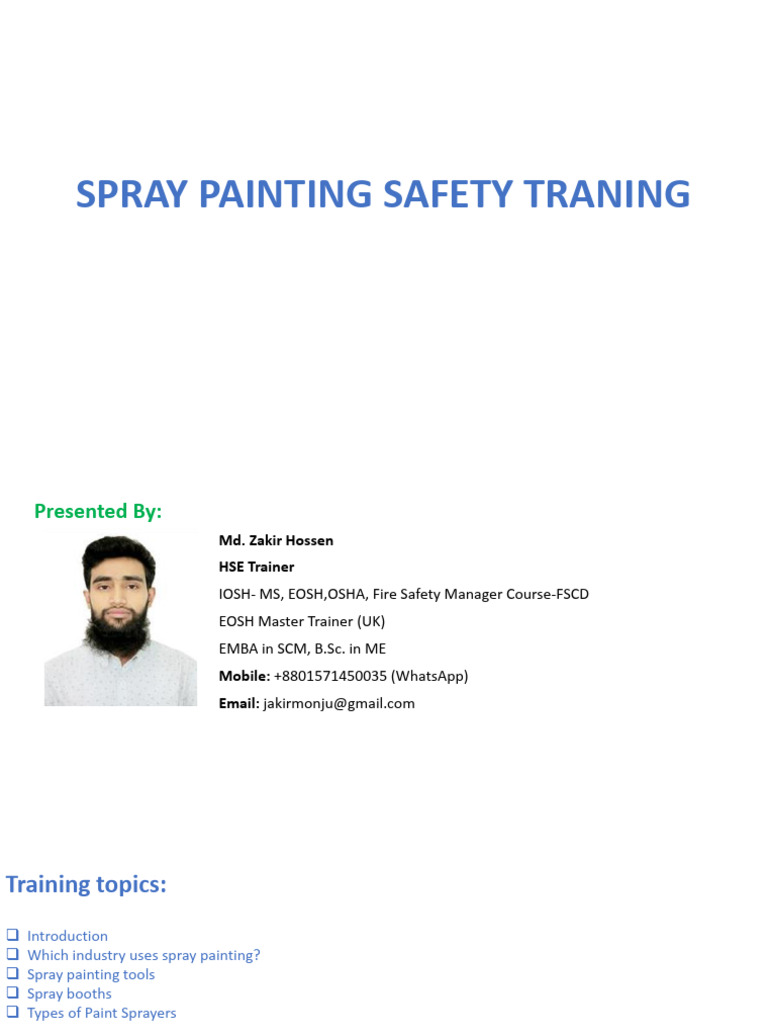 Spray Painting Safety Training PDF