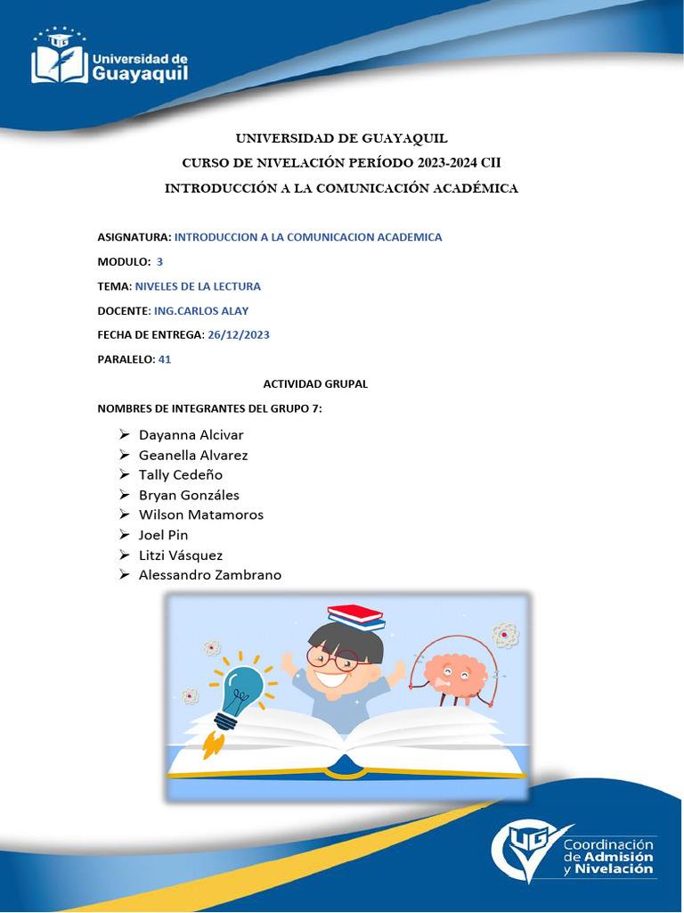 Cuatro Niveles de Lectura Académica | PDF | Razonamiento deductivo ...